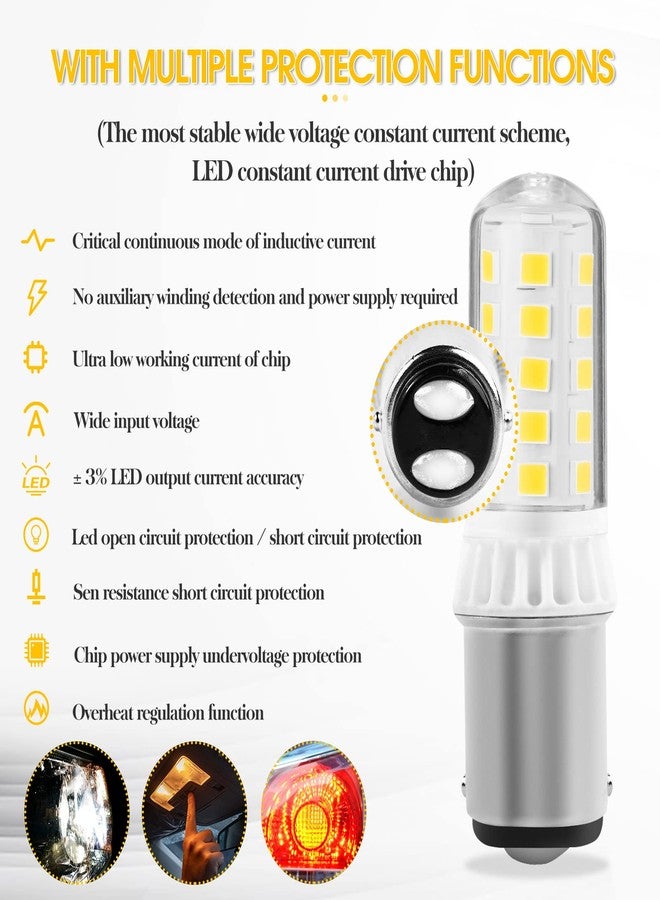 مصباح LED ذو قاعدة حربة BA15D بجهد 12 فولت، مصباح LED RV 1004 للملاحة البحرية، أضواء مؤخرة المرساة، أضواء RV، أضواء مقطورة التخييم، أضواء المنزل المتنقل -ALR12 1076 1130 1176- قاعدة مزدوجة التلامس AC/DC12-24V (عبوة من قطعتين - أبيض دافئ) - Image 4