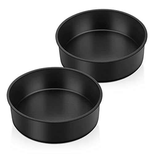 TeamFar 6 Inch Cake Pan, Round Baking Layer Cake Pan Set of 2, with Non-Stick Coating Stainless Steel Core for Birthday, Party, Wedding, Healthy &Heatproof, Release Easily & Easy Clean - Image 1