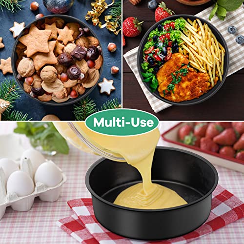 TeamFar 6 Inch Cake Pan, Round Baking Layer Cake Pan Set of 2, with Non-Stick Coating Stainless Steel Core for Birthday, Party, Wedding, Healthy &Heatproof, Release Easily & Easy Clean - Image 5