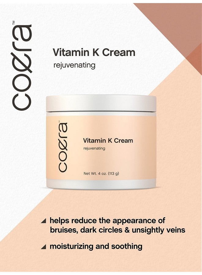 كورا كريم فيتامين ك من كويرا، 4 أونصات | تركيبة فائقة الجودة للكدمات، والأوردة العنكبوتية، والهالات السوداء، والشعيرات الدموية المتشققة، والعينين، والوجه | خالٍ من البارابين وكبريتات لوريل الصوديوم - Image 4