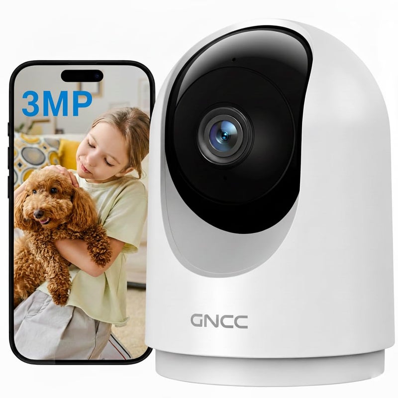GNCC Indoor Security Camera, 2K Cameras for Home Security with Motion Detection, Baby/Pet Camera with Phone App, Night Vision, 2-Way Audio, TF/Cloud Storage, Works with Alexa & Google Home, 2.4G WiFi - Image 1