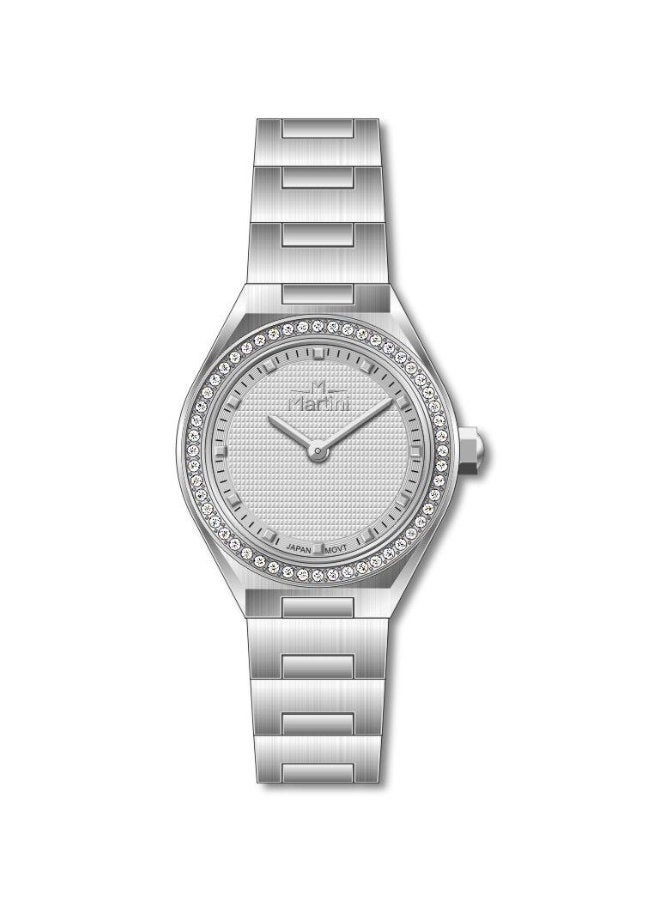 MARTINI Elegant Martini Women's Watch Stylish Silver Dial Stainless Steel Band Water Resistant Perfect for Casual and Formal Wear - Image 1