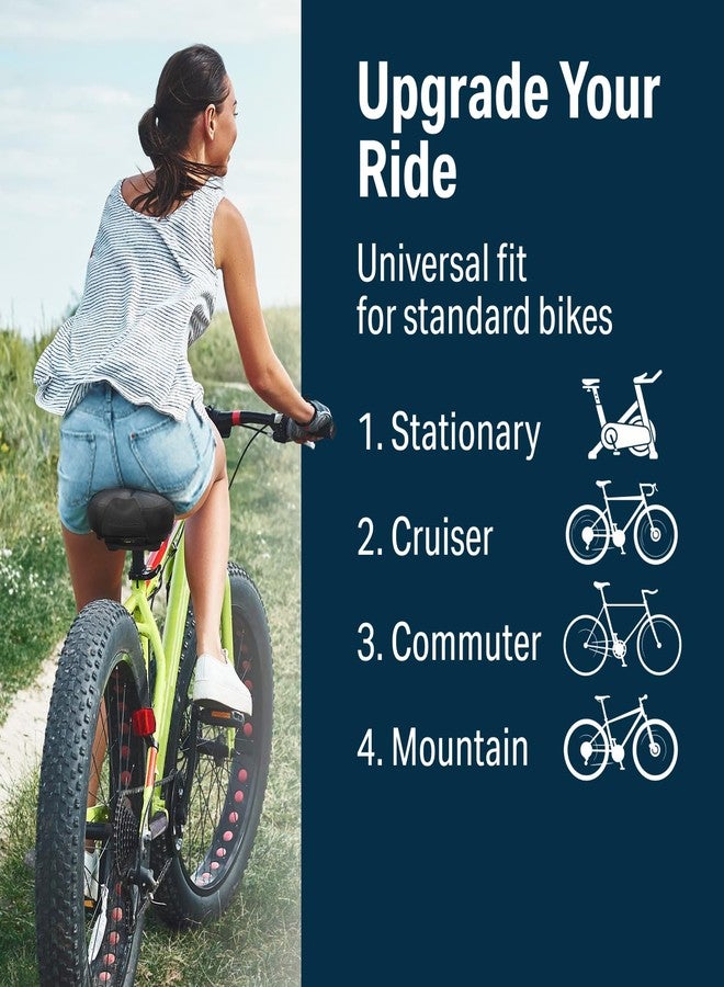 Bikeroo (White) - Most Comfortable Cruiser Bike Saddle Extra Wide Bicycle Seat - Great Replacement Bike Saddle with Padding for Women and Men - Image 3