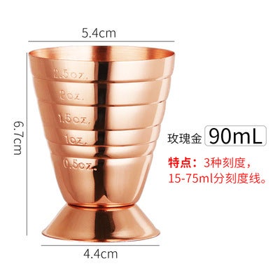 Indian Style Jigger Ounce Cup 30/60 Cocktail MeasuringMagic measuring cup 75ml rose gold Magic measuring cup 75ml rose gold 