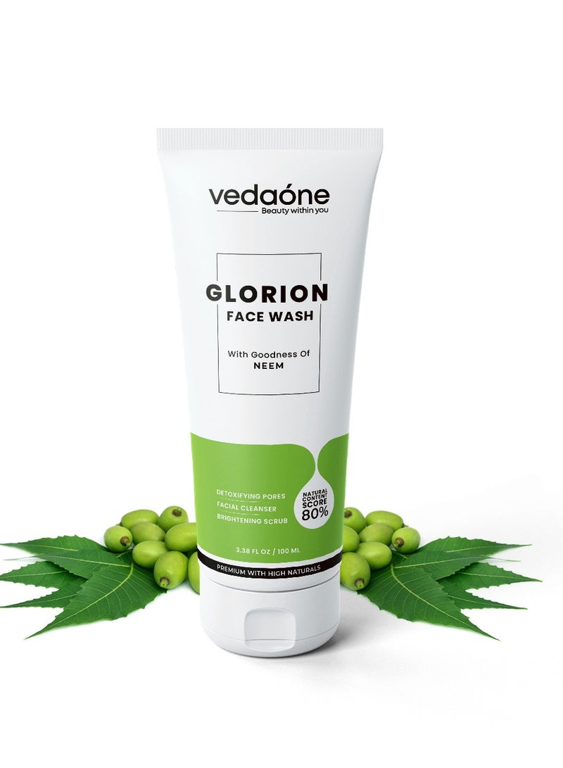 VEDAONE VedaOne Glorion Neem Face Wash | 100ML | Natural Face Wash for Men & Women | Deep Cleansing & Brightening | Anti-Acne & Oil Control | Hydrating & Gentle on Skin  - Image 1