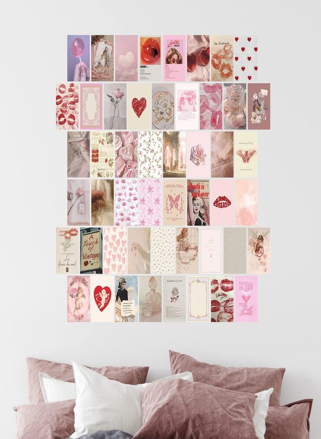 TwoDays Coquette Room Decor Aesthetic, Coquette Wall Collage Kit, 50pcs Coquette Posters (4" × 6"), Pink Room Decor Aesthetic, Vintage Prints. - Image 4