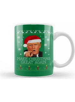 Baskı Dükkanı Print Shop Make Christmas Great Again Donald Trump Knit Pattern Mug Porcelain 