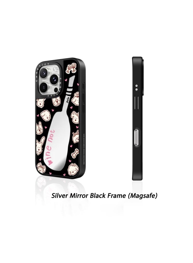 CASETIFY Cute Puppy Mirror MagSafe Phone Case for iPhone 16 Pro Max, Slim Shockproof Protective Back Cover, Wireless Charging Support