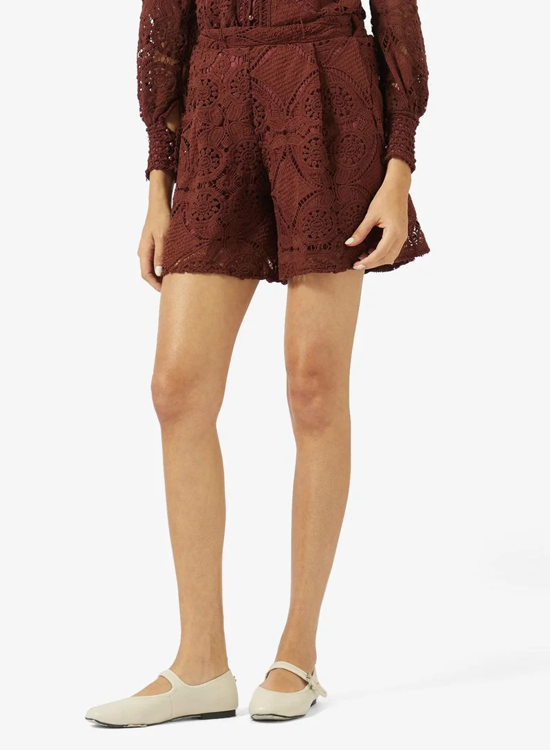 Ginger  Openwork Broderie Shirt & Short Coord Set for Women | Best Price UAE