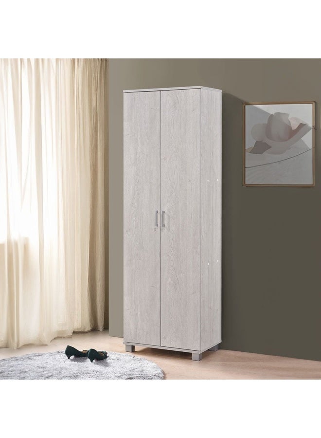 DANUBE HOME Sandor 2 Door Tall Shoe Rack | 34 Pairs Of Shoes| Modern Design Furniture | Wooden Shoe Cabinet Organizer For Entryway Hallway | Made In Malaysia | L60xW37xH185cm - Snow Oak - Image 1