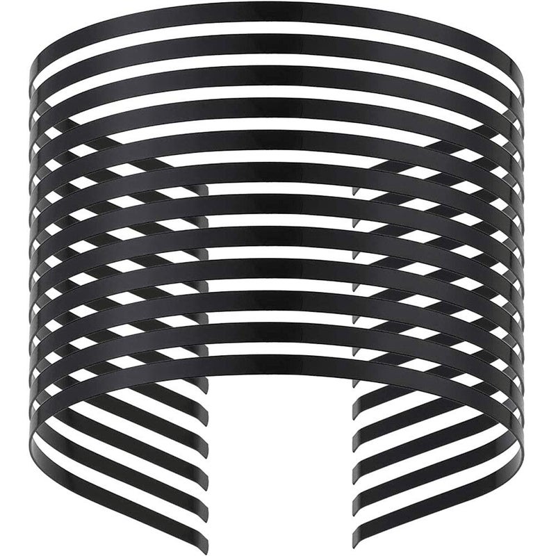 ONWON 12 Pieces Smooth Metal Headbands Frames in Black Tone for DIY Tiara Base Blank Hairband Head Bands 5mm 