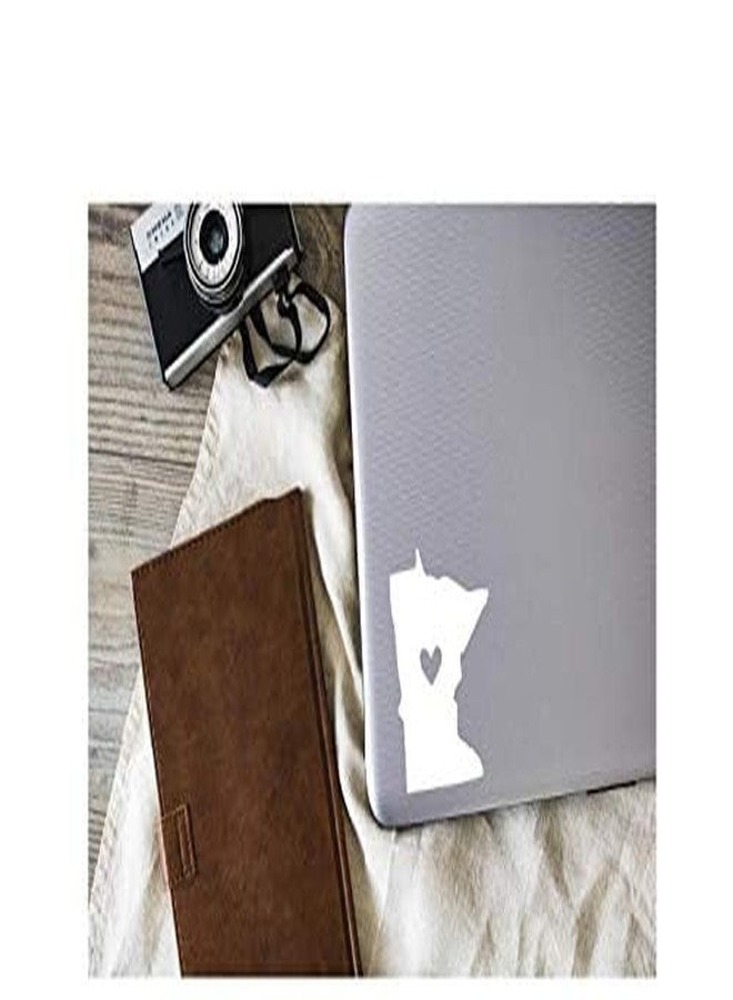 Foxtail Decals ملصق فينيل مينيسوتا مع قلب | أبيض | صنع في الولايات المتحدة الأمريكية بواسطة فوكستيل ديكالز | مناسب لنوافذ السيارات، والأجهزة اللوحية، وأجهزة الكمبيوتر المحمولة، وزجاجات المياه، وغيرها | 3.7 × 4.5 بوصة - Image 4
