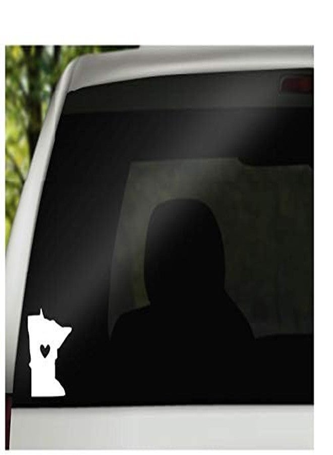 Foxtail Decals ملصق فينيل مينيسوتا مع قلب | أبيض | صنع في الولايات المتحدة الأمريكية بواسطة فوكستيل ديكالز | مناسب لنوافذ السيارات، والأجهزة اللوحية، وأجهزة الكمبيوتر المحمولة، وزجاجات المياه، وغيرها | 3.7 × 4.5 بوصة - Image 3