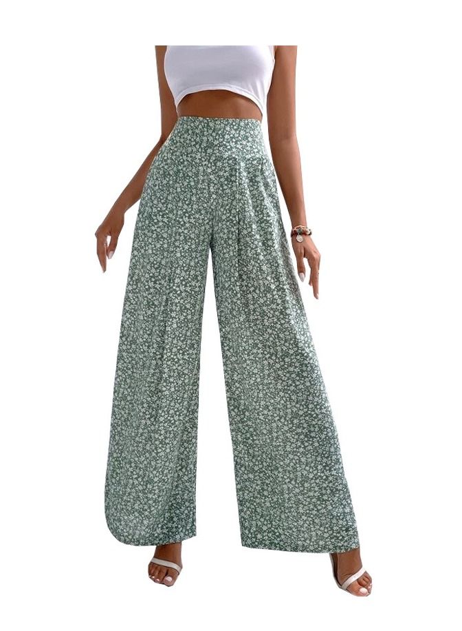 Loquat New Floral Loose Casual Pants - Image 1