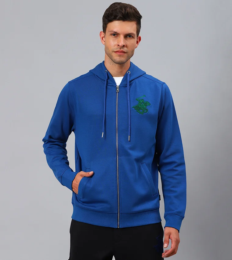 BEVERLY HILLS POLO CLUB Beverly Hills Polo Club Logo Embroidered Classic Hooded Jacket