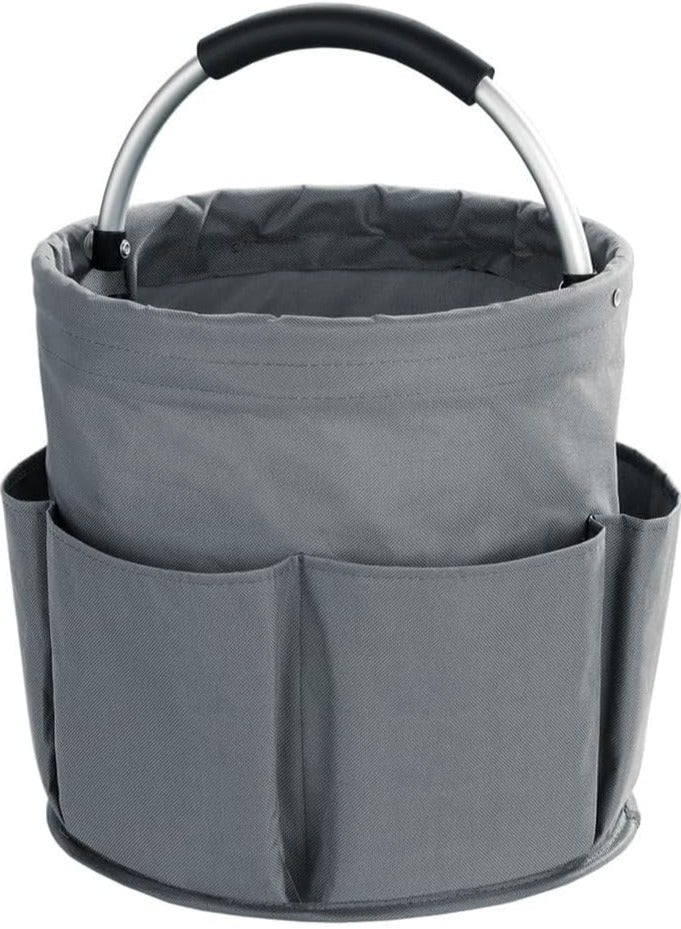 Bukela Picnic Basket Reusable Portable Collapsible Outdoor Camping Beach Basket Garden Harvest Basket Home Bathroom Storage Bath Wash Bag Home Shopping Basket (Grey) - Image 1