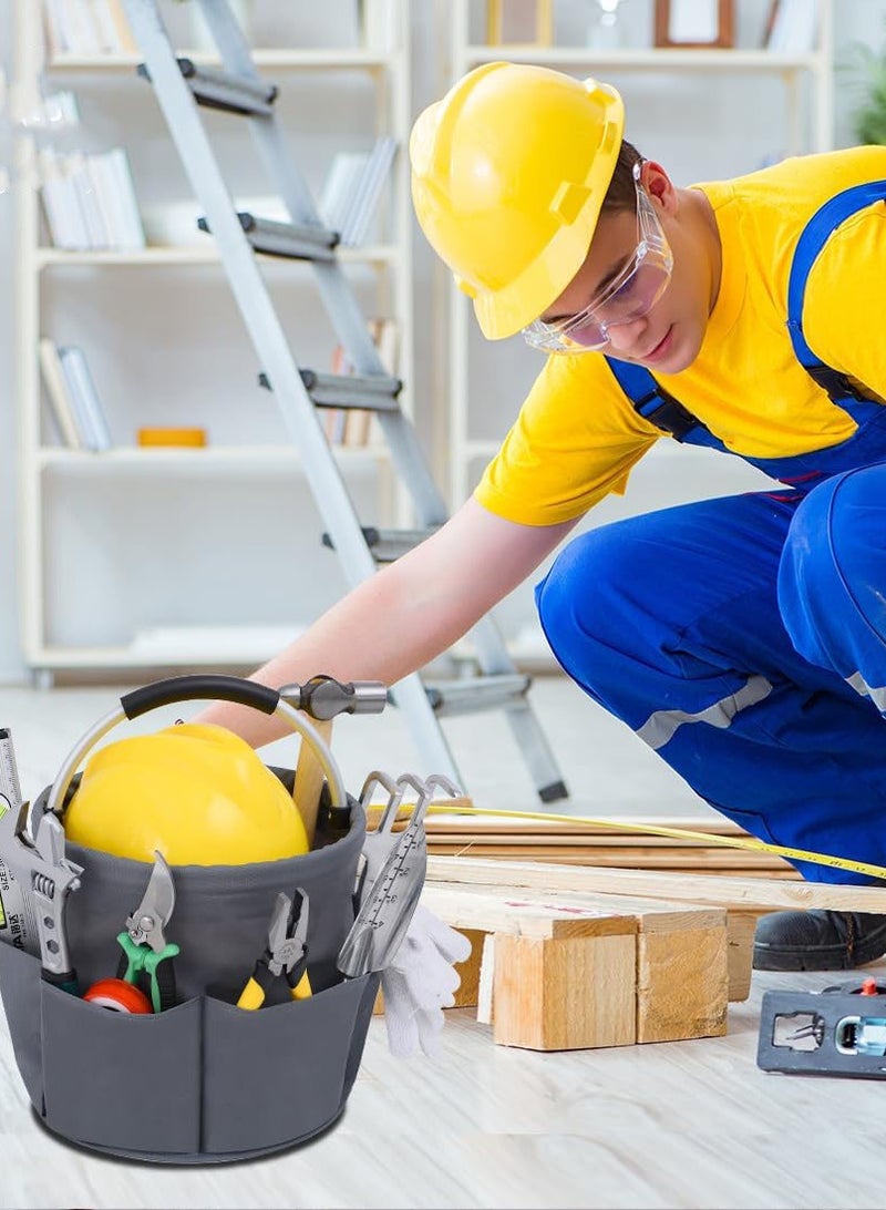 Bukela Picnic Basket Reusable Portable Collapsible Outdoor Camping Beach Basket Garden Harvest Basket Home Bathroom Storage Bath Wash Bag Home Shopping Basket (Grey) - Image 5