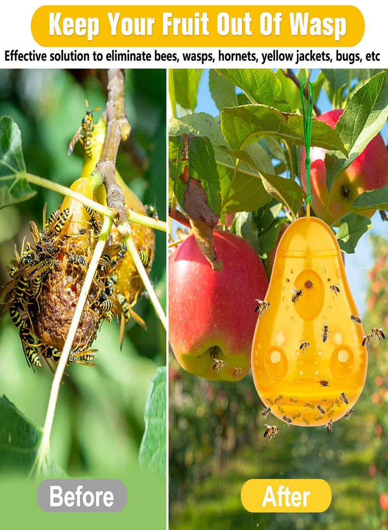 SYOSI Wasp Trap Outdoor Hanging, Yellow Jacket Trap Outdoor Hanging, Wasp Repellent Outdoor Carpenter Bee Traps for Outside, Bee Killer Wasp Deterrent Catcher, Reusable Hornet Traps Pear Shaped(2 Pcs) - Image 4
