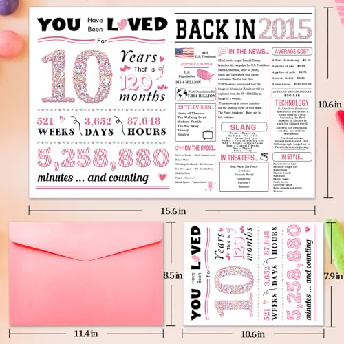 ATTLVV 10th Birthday Card, Funny 10th Birthday Decorations for Girls, Happy 10 Year Old Birthday Gift for Daughter,Great 10th Birthday Gifts Idea for Her - Image 2