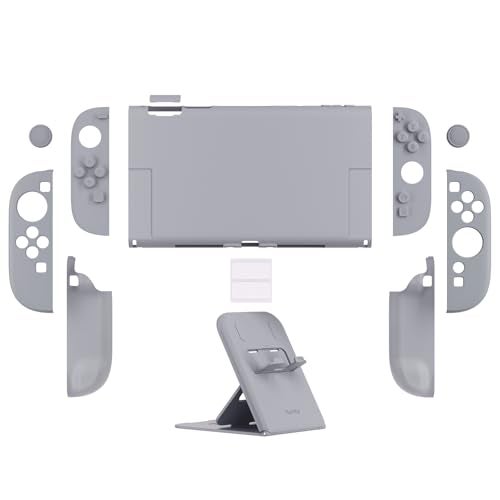 PlayVital Hard Case for Nintendo Switch 2 with Extra Stand Thumb Grip Caps Split Design Dockable Protective FullBody Shell Cover for Nintendo Switch 2 Solid Color Series New Hope Gray - Image 3