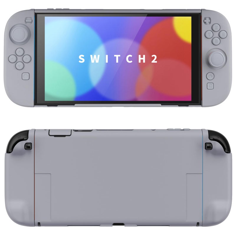 PlayVital Hard Case for Nintendo Switch 2 with Extra Stand Thumb Grip Caps Split Design Dockable Protective FullBody Shell Cover for Nintendo Switch 2 Solid Color Series New Hope Gray - Image 2