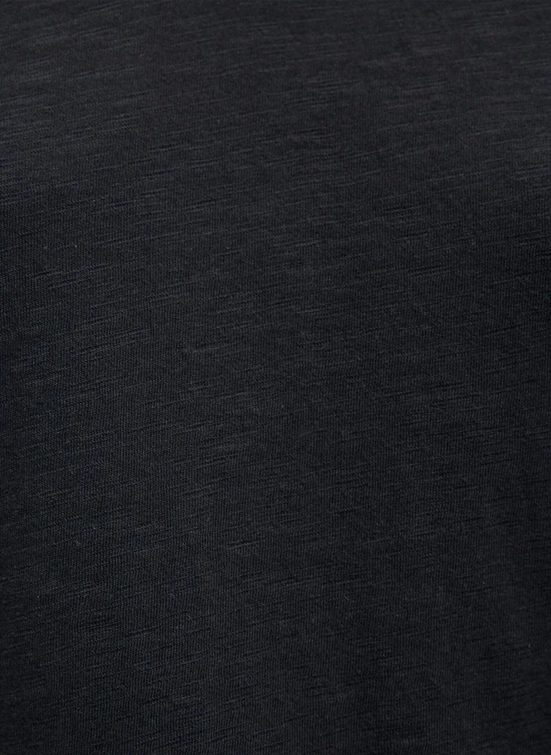 MAVI V Neck Black Basic T-Shirt