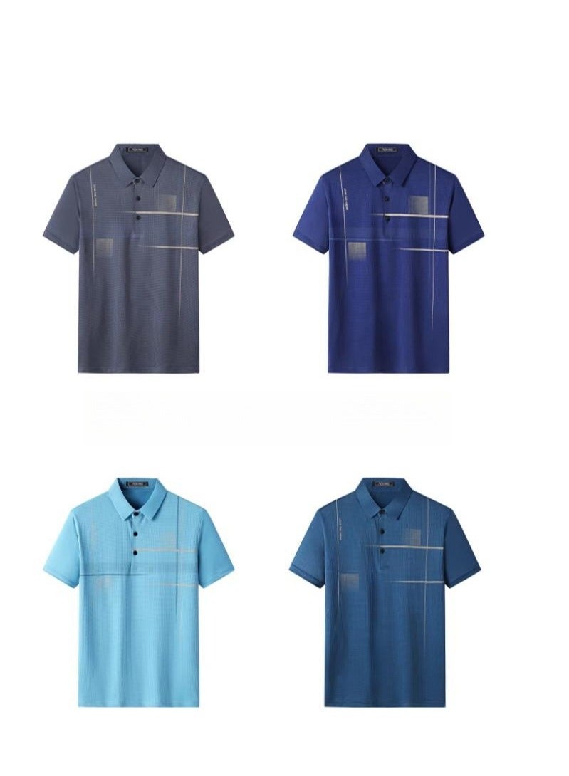AOKANG Men's Elastic Breathable Short Sleeve Polo - Image 3