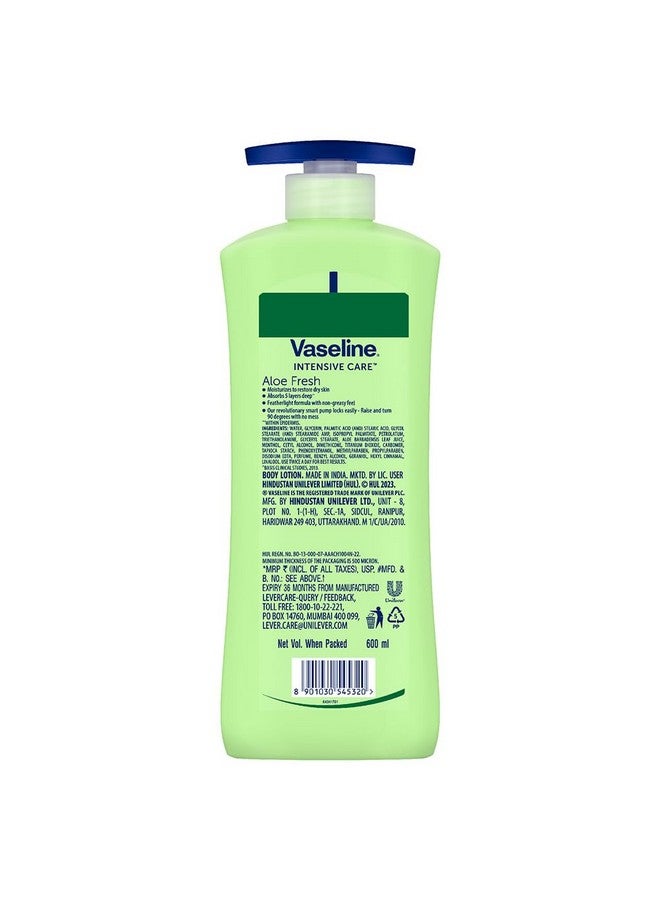 فازلين لوشن الجسم ألو فريش، ترطيب يدوم 24 ساعة مع مستخلص الصبار والمنثول، 600 مل