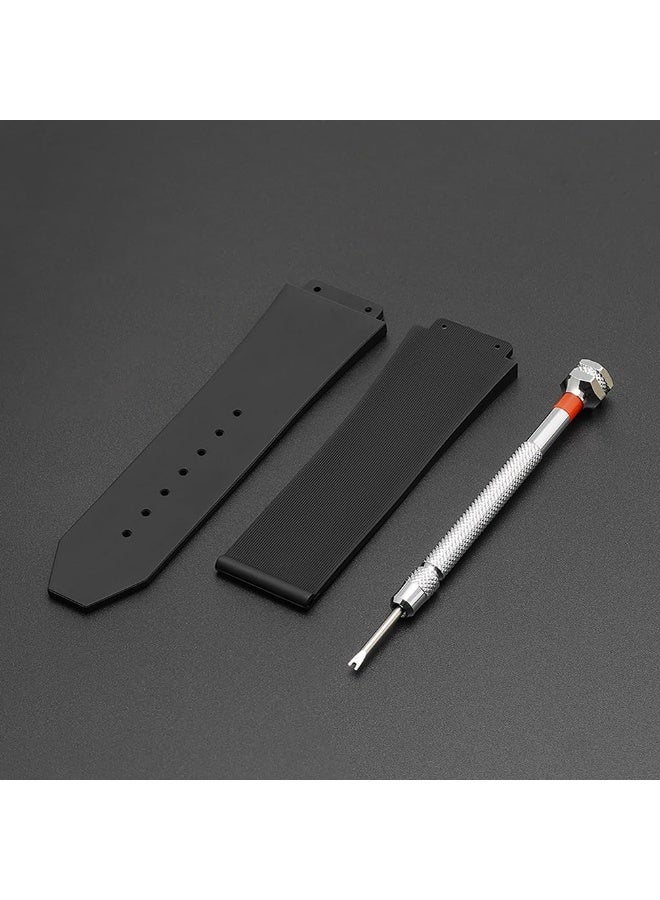 KISSUN 25mm Watch Band Compatible with Hublot Big Bang, Soft Silicone Rubber Replacement Wrist Strap for Hublot Big Bang Watch Straps - Image 3