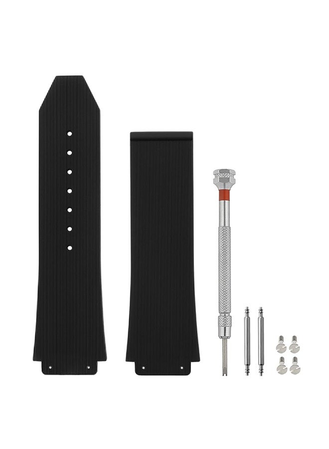 KISSUN 25mm Watch Band Compatible with Hublot Big Bang, Soft Silicone Rubber Replacement Wrist Strap for Hublot Big Bang Watch Straps - Image 1