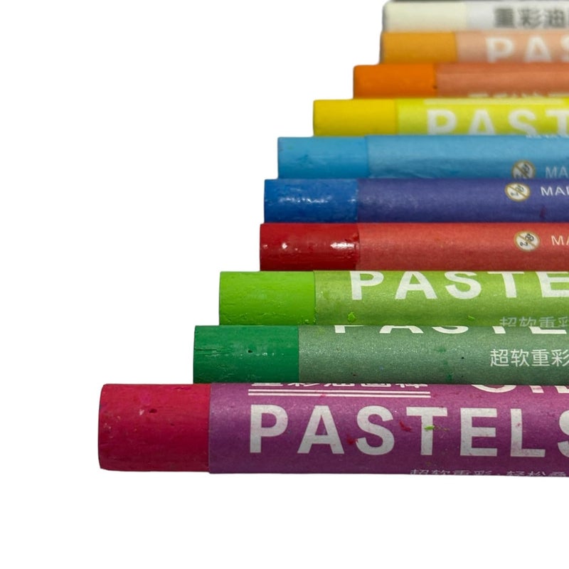 Generic 12 Artist Soft Oil Pastels Ultra Blendable and Muted Tones Colorful and Smooth For Coloring Shading Vibrant Color Soft Pastel  - Image 3