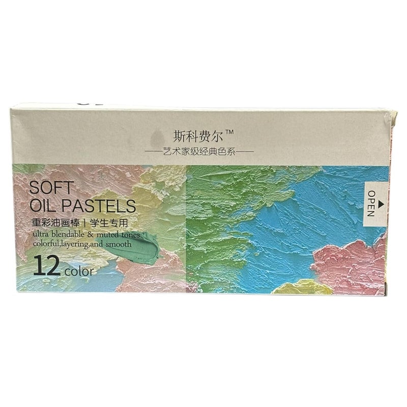 Generic 12 Artist Soft Oil Pastels Ultra Blendable and Muted Tones Colorful and Smooth For Coloring Shading Vibrant Color Soft Pastel  - Image 4