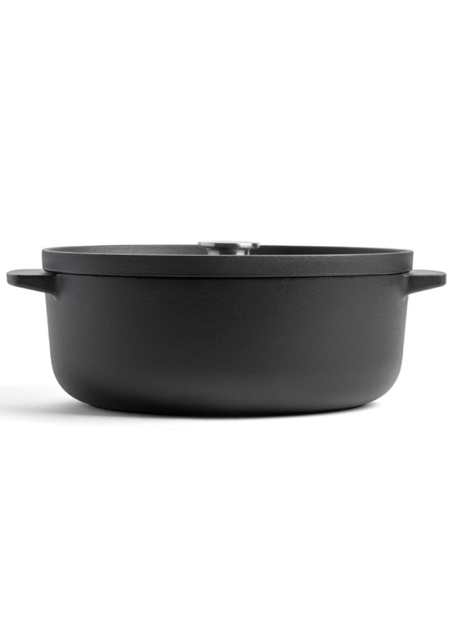 KitchenAid Cast Iron Oval Casserole with Lid Matte Black 30cm CC004900-001 - Image 2