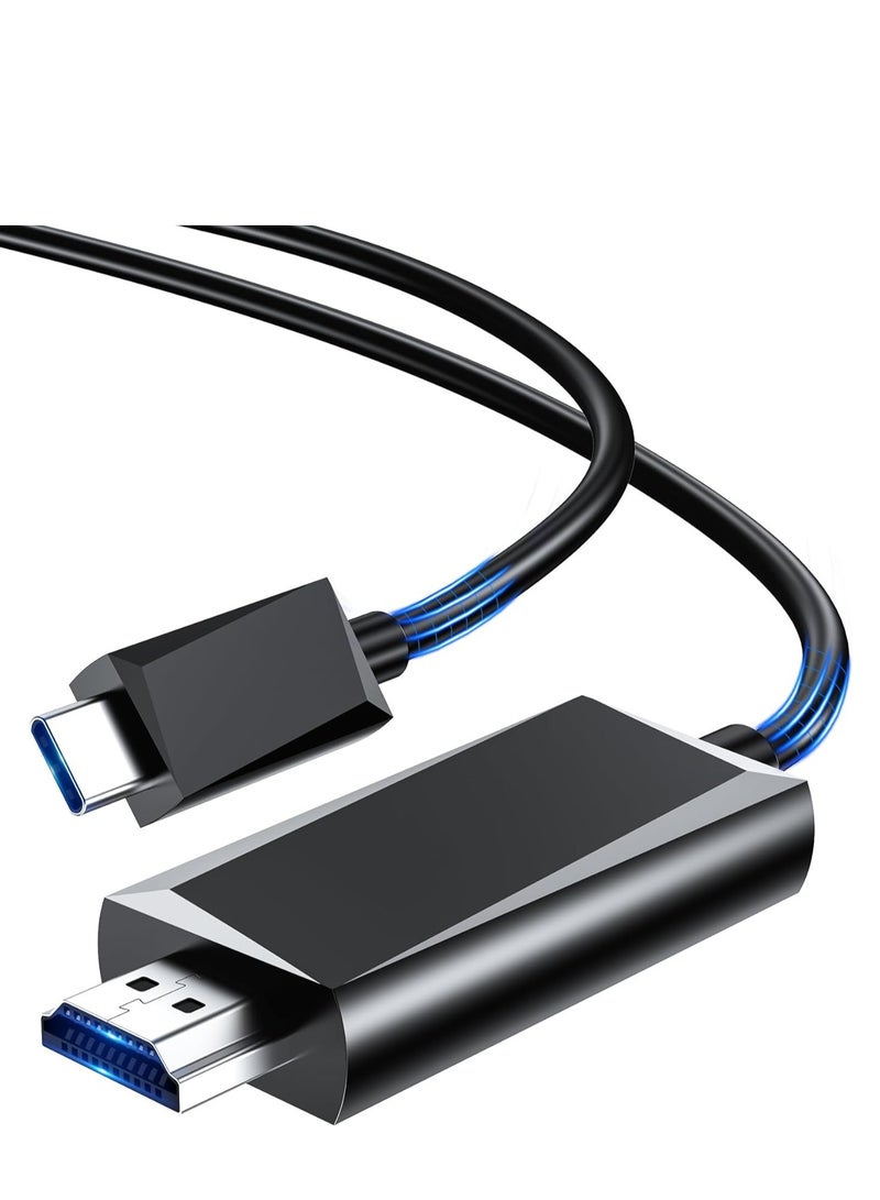 BHHB USB C to HDMI Cable [4K@60Hz] Thunderbolt 3/4 Compatible Type C to HDMI Cable for iPhone 15 Pro/Pro Max, MacBook iPad Pro/Air, iMac, Surface Book, Samsung, Pixelbook, XPS, HP etc. - 2 m - Image 1