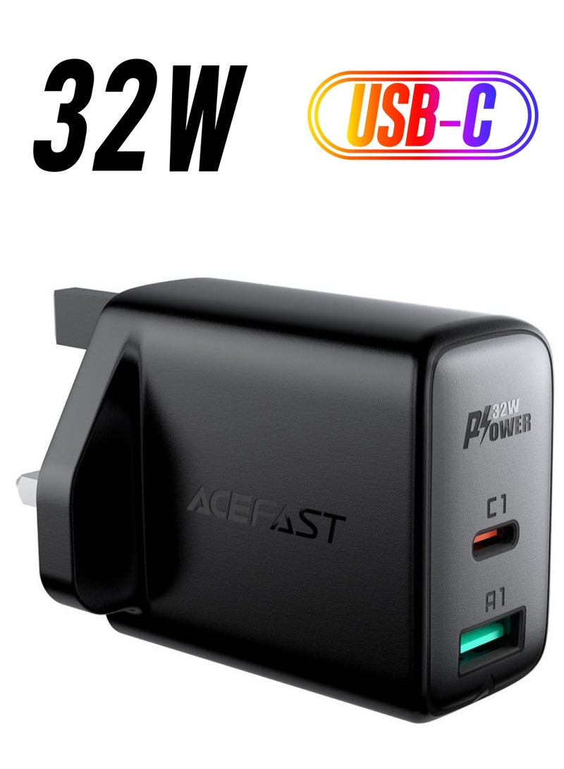 أسيفاست شاحن حائط سريع الشحن A8 PD32W (1xUSB-C+1xUSB-A) المملكة المتحدة - Image 1
