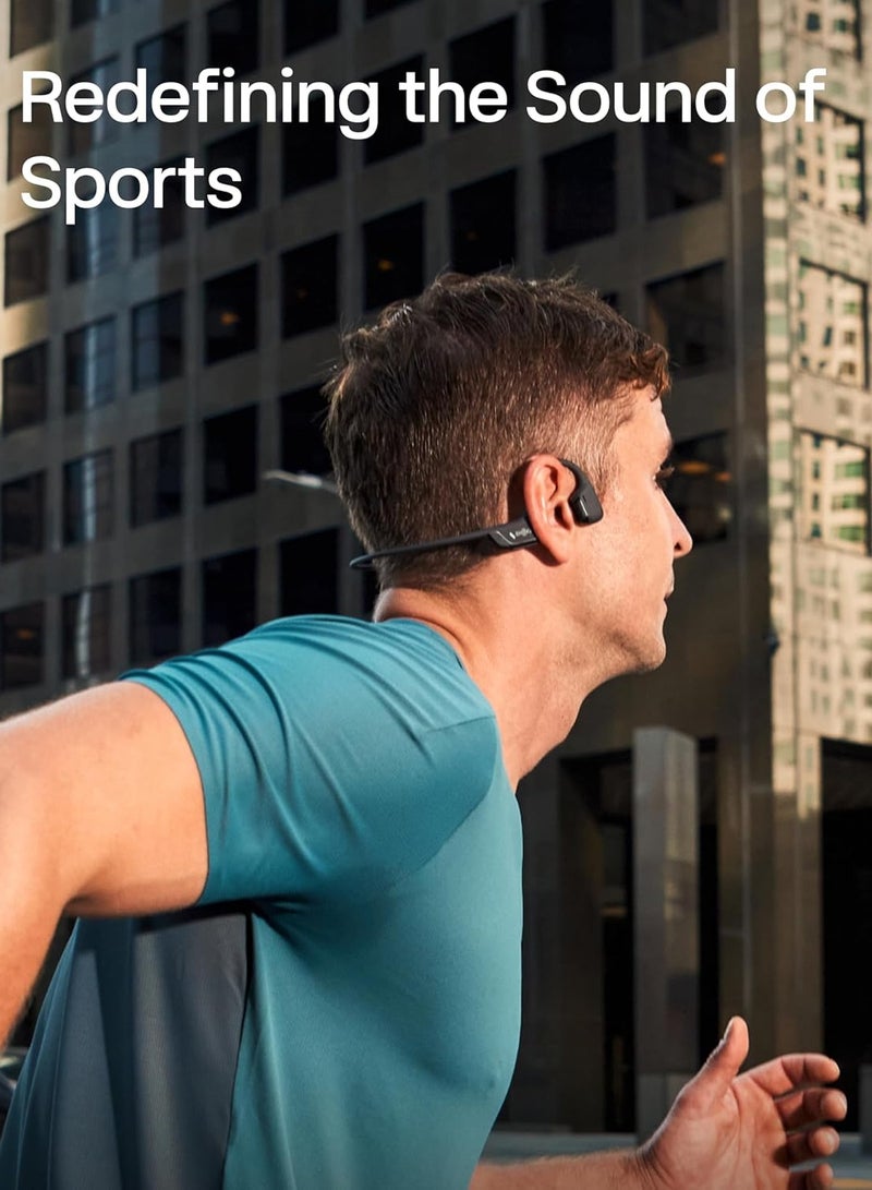شوكز سماعات رياضية صغيرة من نوع OpenRun Pro 2 بتقنية توصيل العظام، سماعات أذن لاسلكية مفتوحة مع بلوتوث 5.3، ميكروفونات لإلغاء الضوضاء، مقاومة للماء IP55، 12 ساعة من وقت التشغيل للجري، شحن سريع USB-C - Image 3