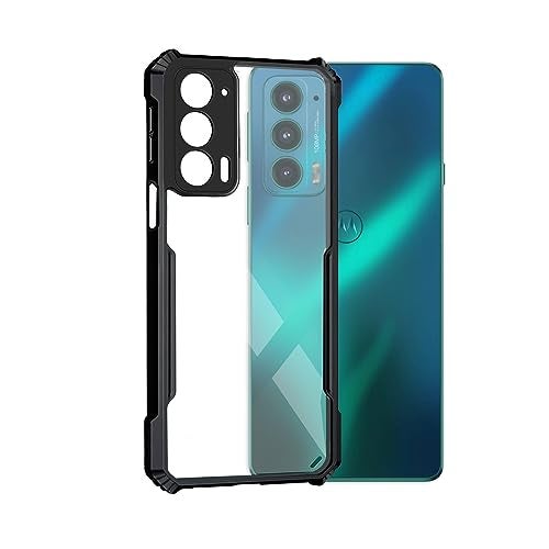 Plus Polycarbonate 360 Degree Protection Black Border Back Cover for Motorola Moto Edge 20 - Black - Image 2