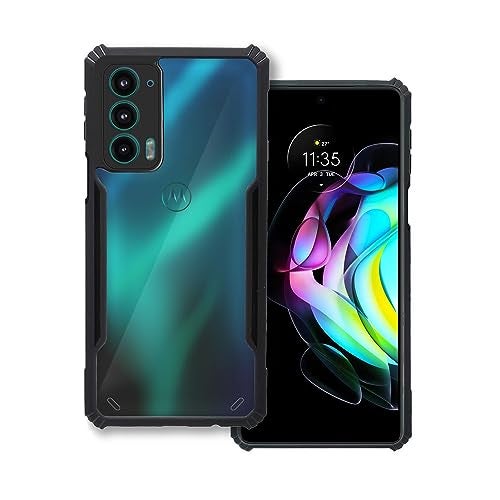 Plus Polycarbonate 360 Degree Protection Black Border Back Cover for Motorola Moto Edge 20 - Black - Image 1