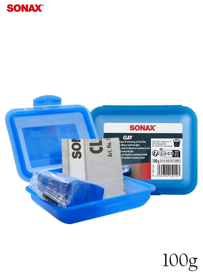 SONAX Clay Bar 100g Paint Decontamination Clay – Car Detailing Clay for Paint, Glass & Chrome Surface Cleaning, Removes Industrial Fallout, Tree Sap, Tar Residue, Overspray and Surface Contaminants, Model 04501050 - Image 1