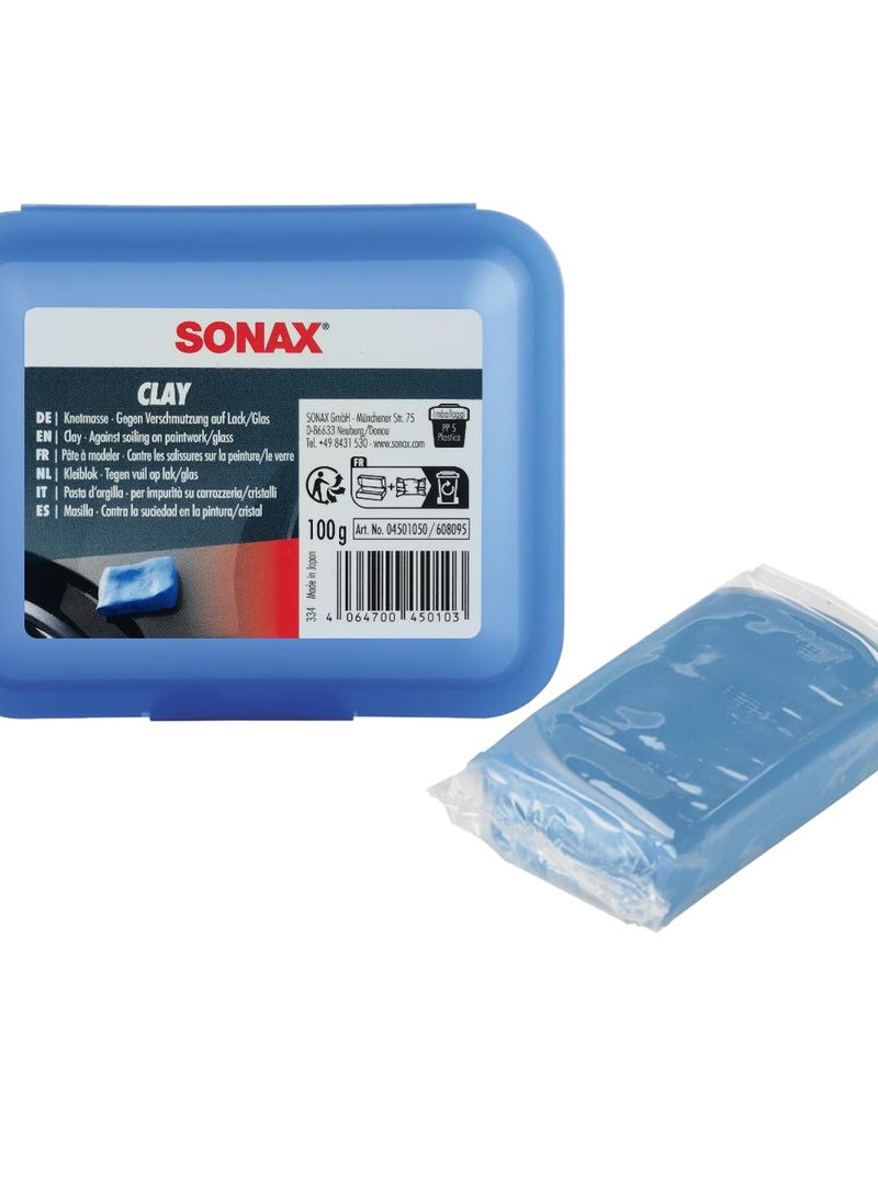 SONAX Clay Bar 100g Paint Decontamination Clay – Car Detailing Clay for Paint, Glass & Chrome Surface Cleaning, Removes Industrial Fallout, Tree Sap, Tar Residue, Overspray and Surface Contaminants, Model 04501050 - Image 3