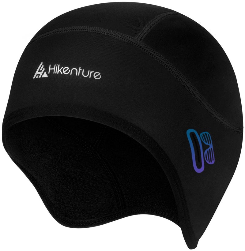 Hikenture Skull Cap Helmet Liner with Glasses Holes, Winter Thermal Cycling Cap for Men & Women, Cycling Hat Beanie Black - Image 1