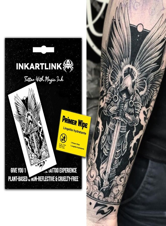 INKARTLINK وشم مؤقت شبه دائم من إنكارت لينك، وشم واقعي، وشم للشباب العصري، مقاوم للماء وغير عاكس للضوء، عبوة رائعة، تصميم فريد (يأتي الملاك) - Image 1
