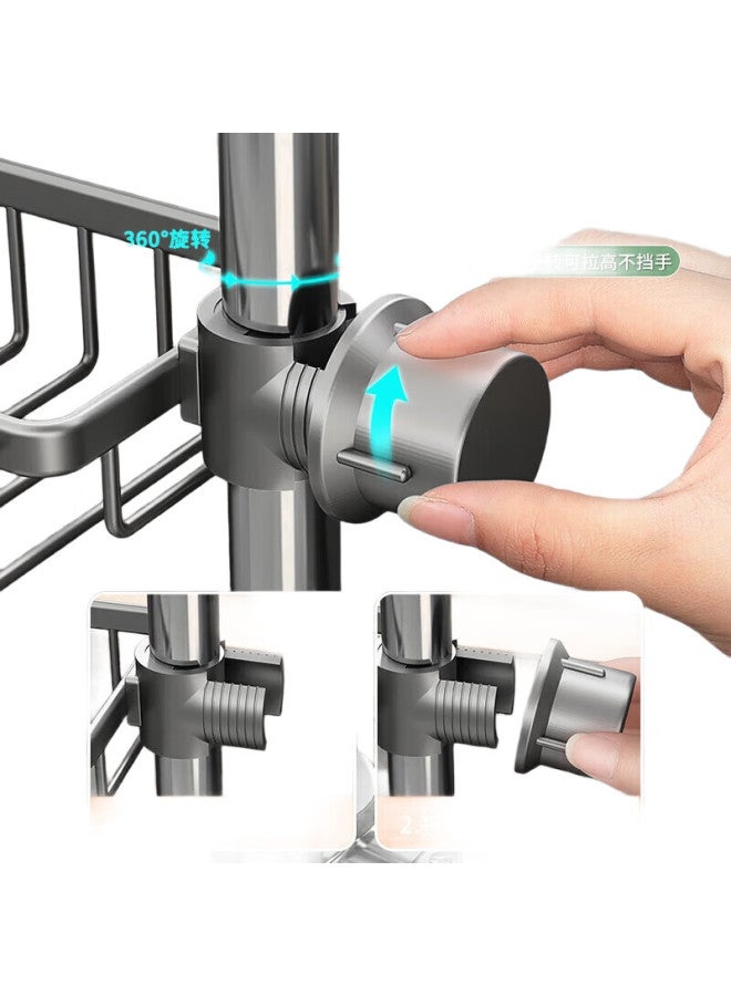 Additive Degree Jiadu Kitchen Faucet Storage Rack, Dishwashing Sink Rack, Draining Basket, Sponge Brush, Scouring Pad, Cleaning Cloth Storage Rack - Image 1