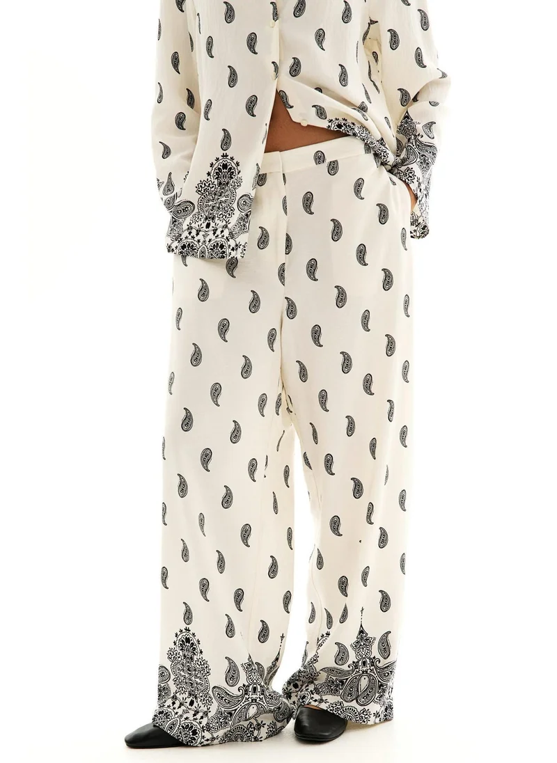 H&M Patterned twill trousers