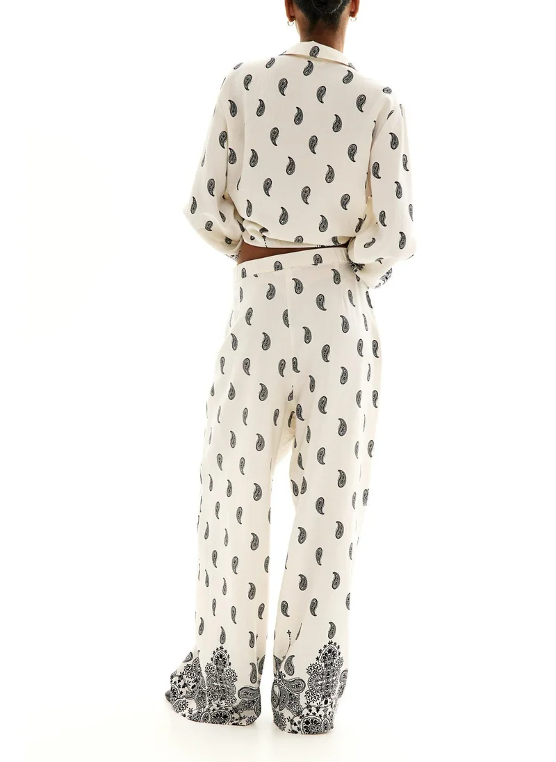 H&M Patterned twill trousers
