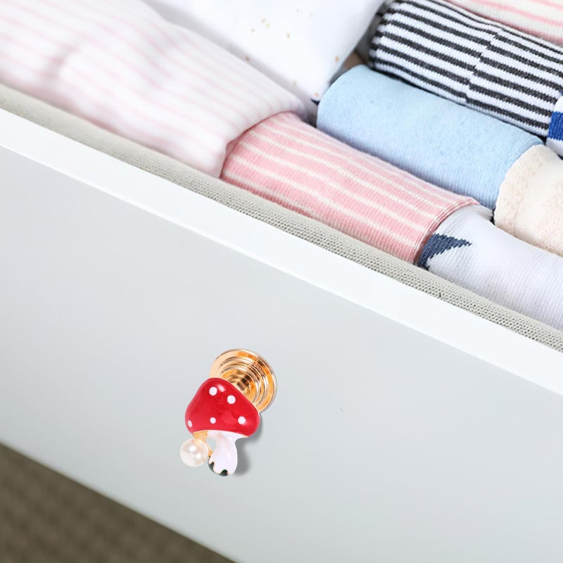 Mushroom Drawer Knobs Zinc Alloy Cabinet Pulls Colorful Drip Oil Pearl Finish for Furniture - Image 5