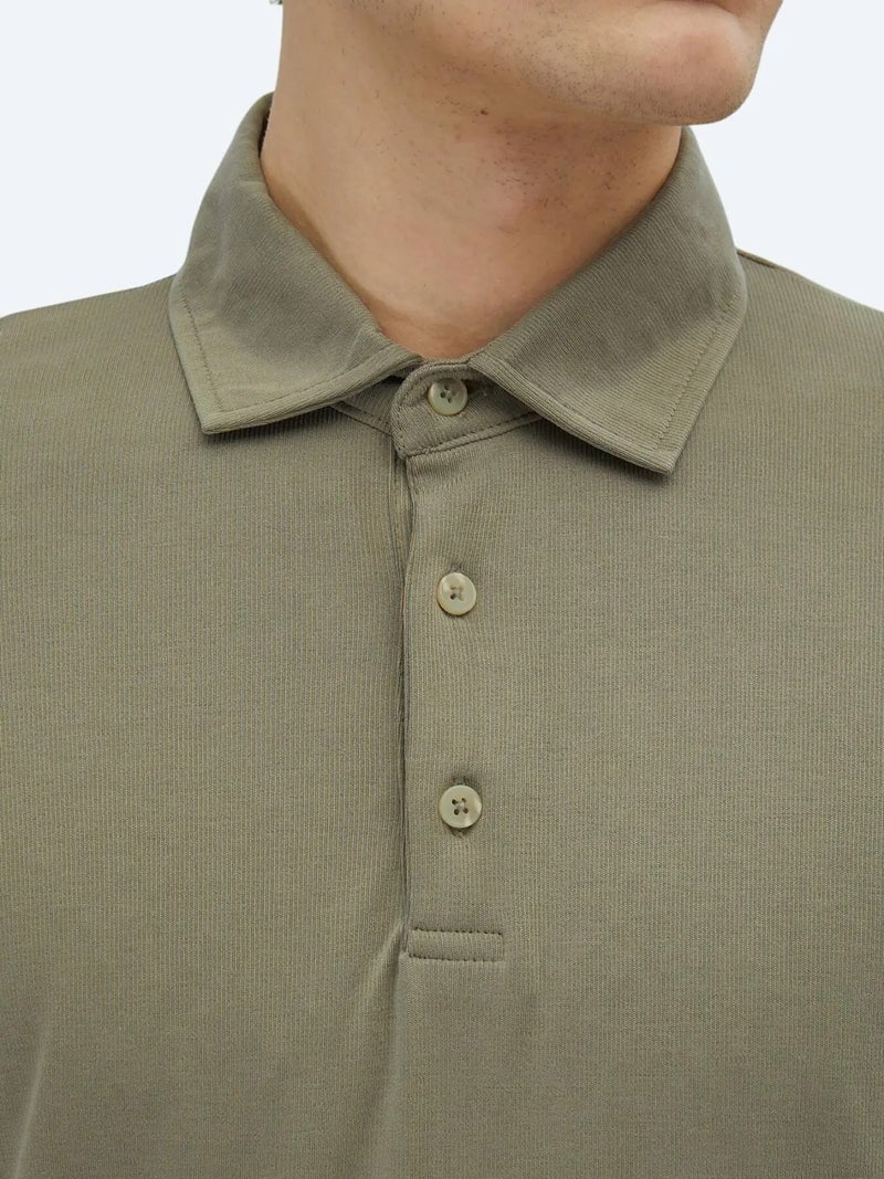 كيب تيشيرت بولو سادة بلون الكاكي - Image 5