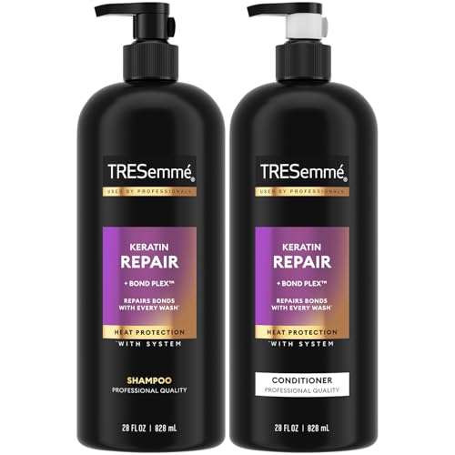 TRESemmé Shampoo and Conditioner, Keratin Repair – Bond Repair Hair Treatment, Frizz Control, 28 Oz Ea - Image 1