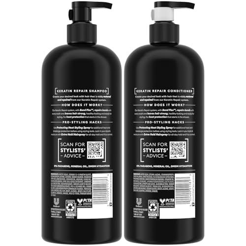 TRESemmé Shampoo and Conditioner, Keratin Repair – Bond Repair Hair Treatment, Frizz Control, 28 Oz Ea - Image 2