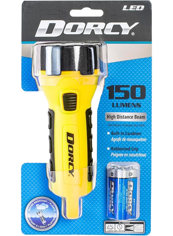 DORCY 150 Lumen Floating Water Resistant LED Flashlight with Carabineer Clip Yellow (41 2510) - Image 5